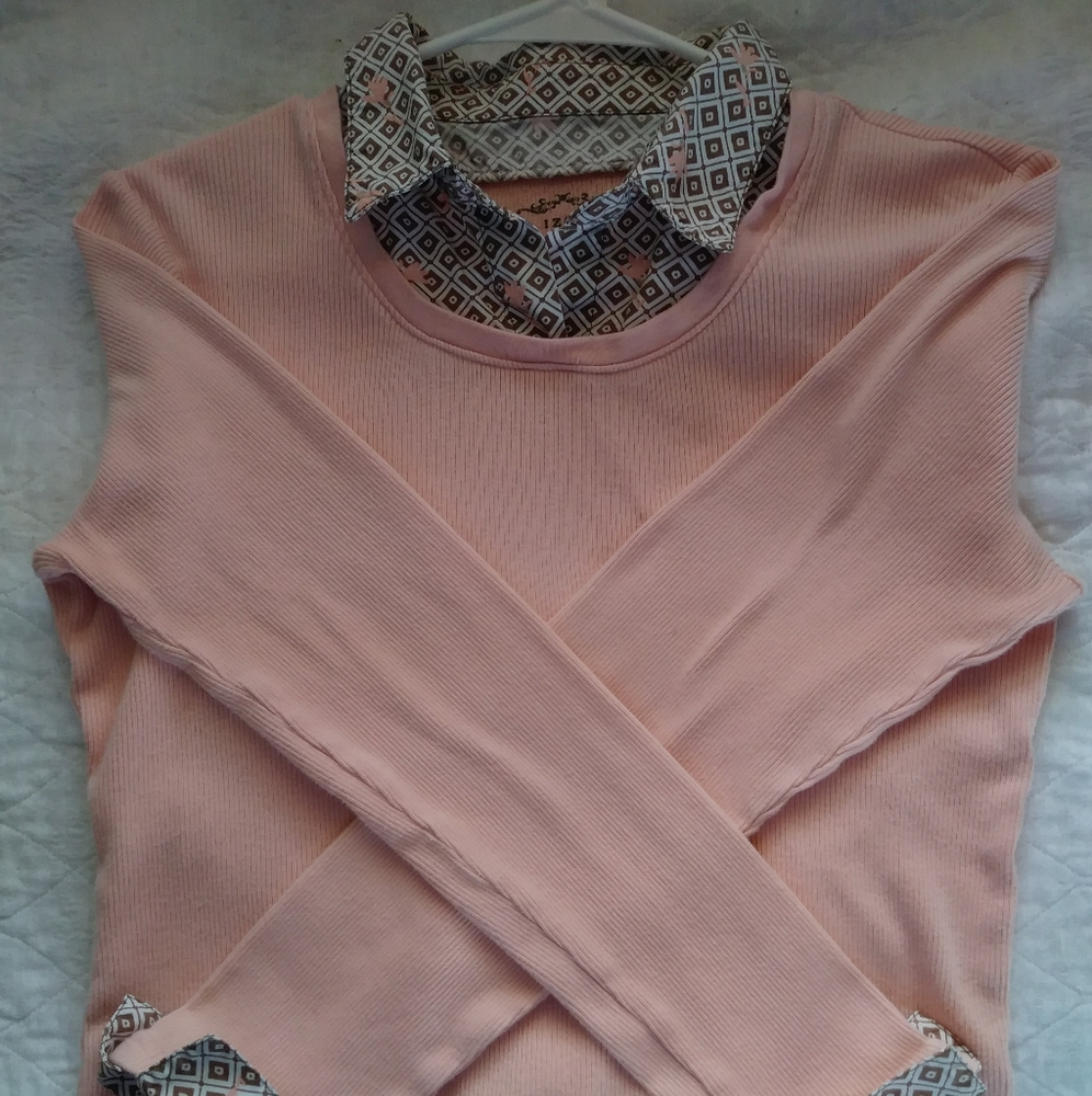 Women's Izod Pink Layered Sweater